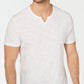 Camiseta masculina canelada com fenda INC International Concepts, branca, tamanho médio