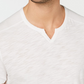 Camiseta masculina com nervuras e fenda INC International Concepts, branca, tamanho XX-G