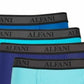 Cuecas boxer masculinas Alfani, pacote com 4, em microfibra, azul-marinho, tamanho pequeno