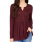 Top drapeado com renda frontal estilo &amp; co feminino, vinho, tamanho pequeno