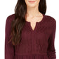 Top drapeado com renda frontal estilo &amp; co feminino, vinho, tamanho pequeno