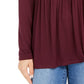 Top drapeado com renda frontal estilo &amp; co feminino, vinho, tamanho pequeno