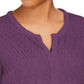 Top drapeado com renda frontal feminino Style &amp; Co, roxo, tamanho grande
