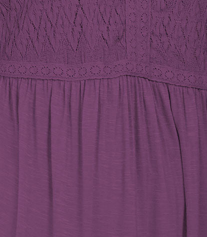 Top drapeado com renda frontal feminino Style &amp; Co, roxo, tamanho grande