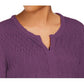 Top drapeado com renda frontal feminino Style &amp; Co, roxo, tamanho extragrande