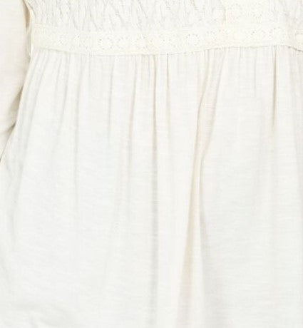 Top drapeado com renda frontal estilo &amp; co feminino, branco, tamanho grande