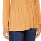 Top drapeado com renda frontal feminino Style &amp; Co, dourado, tamanho M