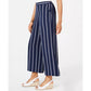 Calça feminina listrada e larga, azul, tamanho 2, extra grande, Charter Club