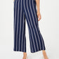 Calça feminina listrada e larga, azul, tamanho 2, extra grande, Charter Club