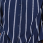 Camisa feminina listrada com amarração frontal Charter Club, azul, tamanho grande