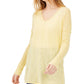 Suéter túnica feminino canelado de manga comprida, tamanho grande, amarelo, da INC International Concepts