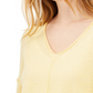Suéter túnica feminino canelado de manga comprida, tamanho grande, amarelo, da INC International Concepts