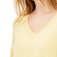 Suéter túnica feminino canelado de manga comprida, amarelo brilhante, tamanho médio, da INC International Concepts