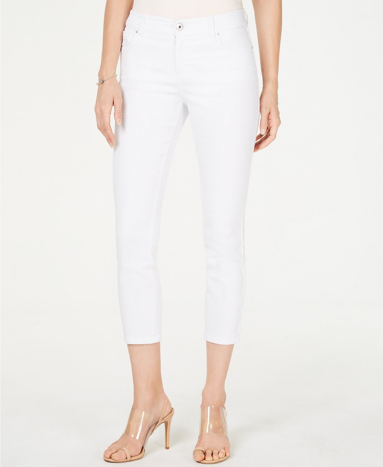 Calça jeans feminina curta e reta, corte curvilíneo, tamanho 8, da INC International Concepts