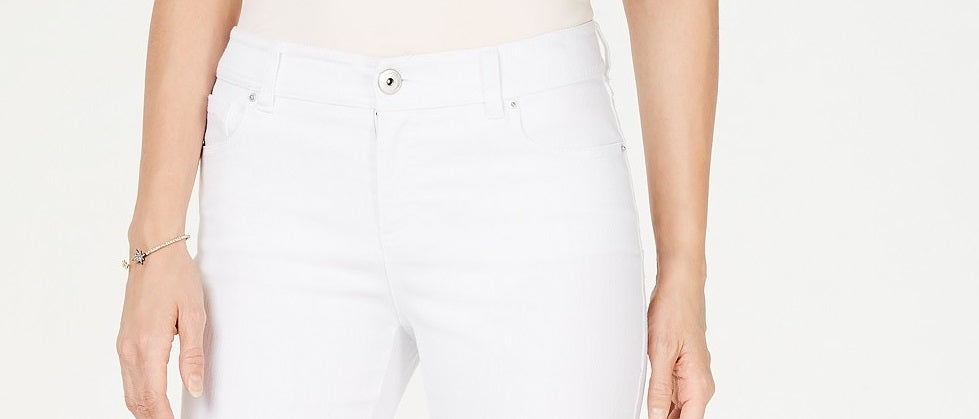 Calça jeans feminina curta e reta, corte curvilíneo, tamanho 8, da INC International Concepts