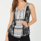 Top feminino com cadarço e borlas Style &amp; Co, preto, tamanho extra pequeno