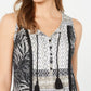 Top feminino pequeno com estampa mista Style &amp; Co, preto, tamanho extra grande