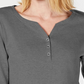 Karen Scott Top Henley de Algodão Feminino Verde Tamanho Médio