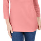 Camisa Henley de algodão pequena Karen Scott feminina, rosa, tamanho pequeno GG