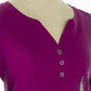 Camisa Henley de algodão pequena feminina Karen Scott, roxa, tamanho pequeno
