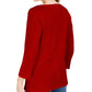 Camisa Henley Karen Scott Feminina Pequena Manga 3/4 Vermelha Tamanho Médio