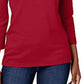 Camisa Henley de algodão feminina Karen Scott, tamanho médio, vermelha, pequena, extra grande
