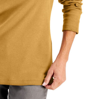 Camisa Henley de algodão pequena Karen Scott feminina, tamanho dourado, pequena e pequena