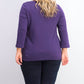 Karen Scott Blusa feminina plus size de algodão com decote aberto, roxa, tamanho 2, extra grande