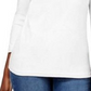Blusa feminina Karen Scott de algodão com decote em V e acabamento em botões, branca, tamanho médio
