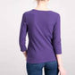 Blusa feminina Karen Scott com decote redondo, tamanho regular e pequeno, azul, tamanho pequeno