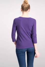 Blusa feminina Karen Scott com decote redondo, tamanho regular e pequeno, azul, tamanho pequeno