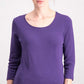 Blusa feminina Karen Scott com decote redondo, tamanho regular e pequeno, azul, tamanho pequeno