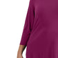 Karen Scott Top feminino de algodão com decote redondo, tamanho pequeno, roxo