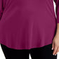 Karen Scott Top feminino de algodão com decote redondo, tamanho pequeno, roxo