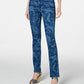 Calça jeans feminina Charter Club com estampa Paisley e perna reta, azul, tamanho 6