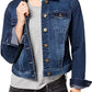 Jaqueta jeans feminina Maison Jules azul tamanho extra grande