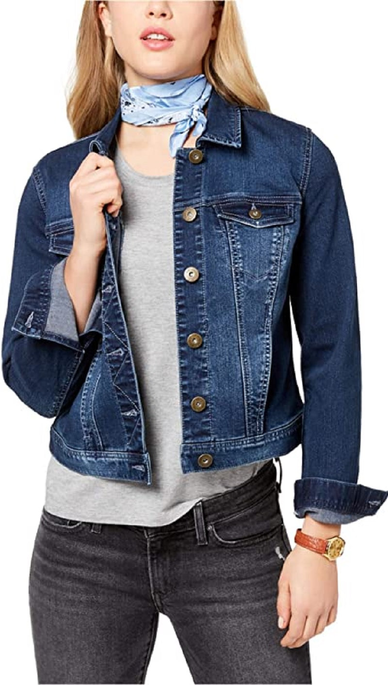 Jaqueta jeans feminina Maison Jules azul tamanho extra grande