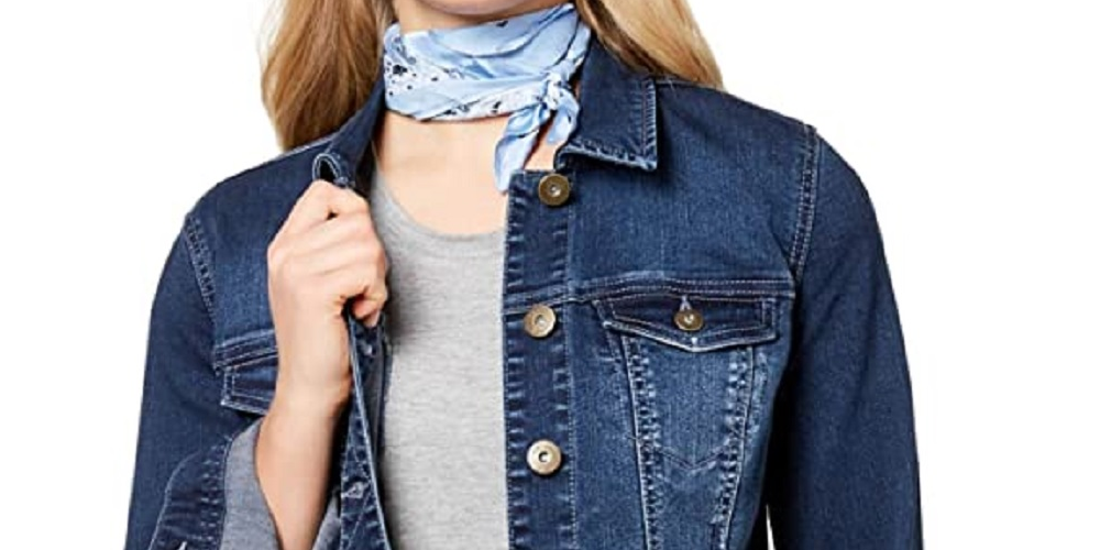 Jaqueta jeans feminina Maison Jules azul tamanho extra grande