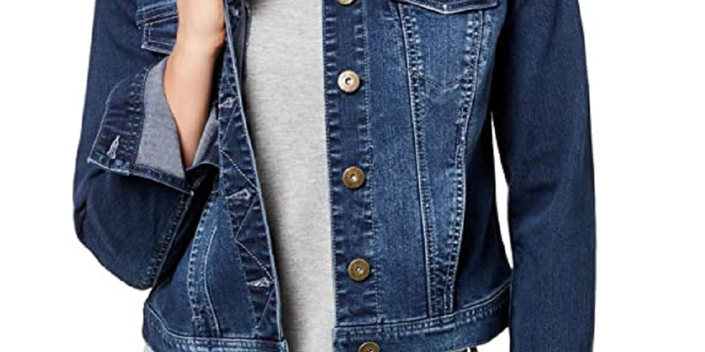 Jaqueta jeans feminina Maison Jules azul tamanho extra grande