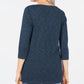Karen Scott Blusa Feminina Gola Canoa Estampada Azul Marinho Tamanho P