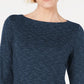 Karen Scott Blusa Feminina Gola Canoa Estampada Azul Marinho Tamanho P