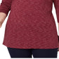 Karen Scott Blusa Plus Size Feminina Space-Dye Manga 3/4 Vinho Tamanho 2 Extra Grande