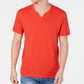 Camiseta masculina com nervuras e fenda INC International Concepts, vermelha, tamanho médio