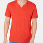 Camiseta masculina com nervuras e fenda INC International Concepts, vermelha, tamanho médio