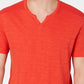 Camiseta masculina com nervuras e fenda INC International Concepts, vermelha, tamanho médio