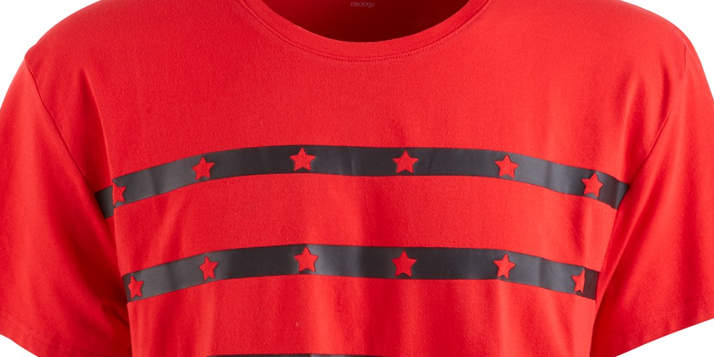 Camiseta gráfica masculina ID Ideology, tamanho médio, vermelha, 2, extragrande