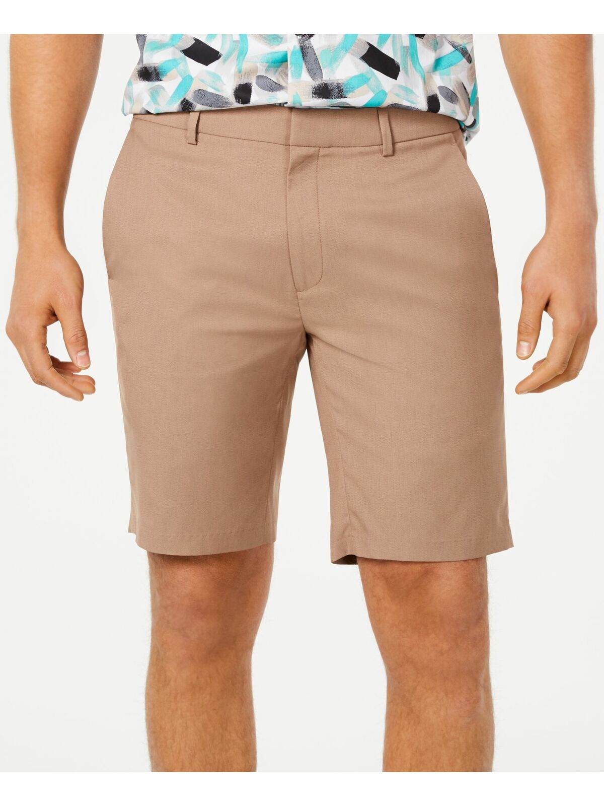 Shorts Alfani Masculino Alfatech com Cós Elástico de 9" Marrom Tamanho 30 Reg