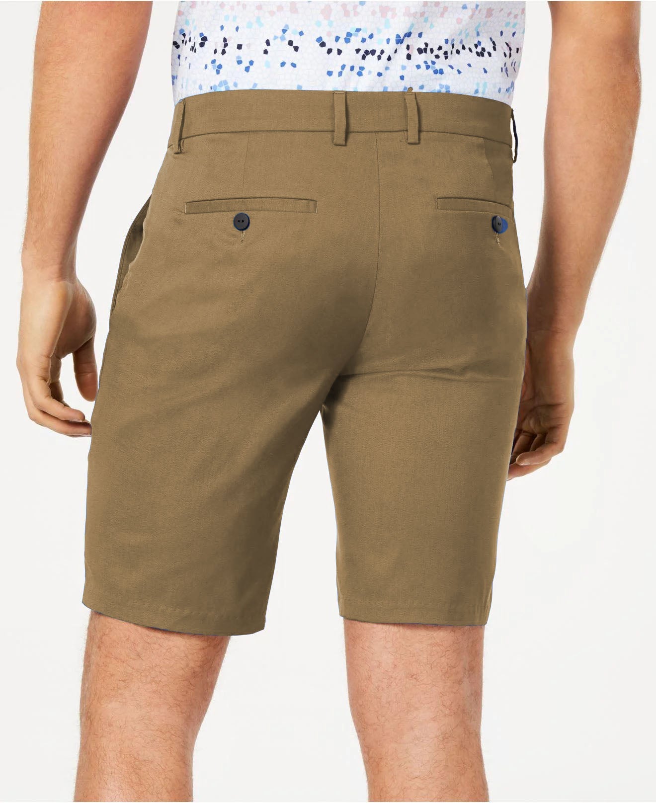 Shorts Alfani Masculino Alfatech com Cós Elástico de 9" Marrom Tamanho 30 Reg