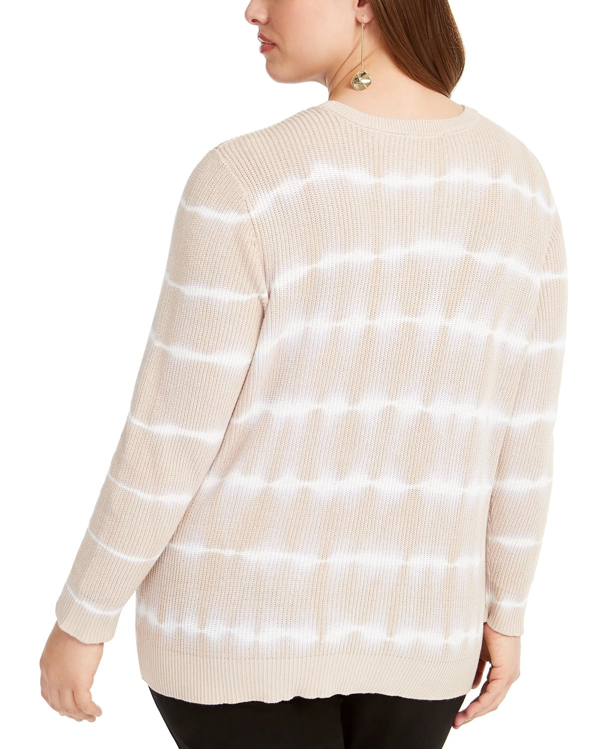 Suéter plus size de algodão tie-dye feminino INC International Concepts marrom tamanho 0X