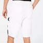 INC International Concepts Shorts Masculino Preto com Cordão e Listras em Malha Branca Tamanho Extra Grande